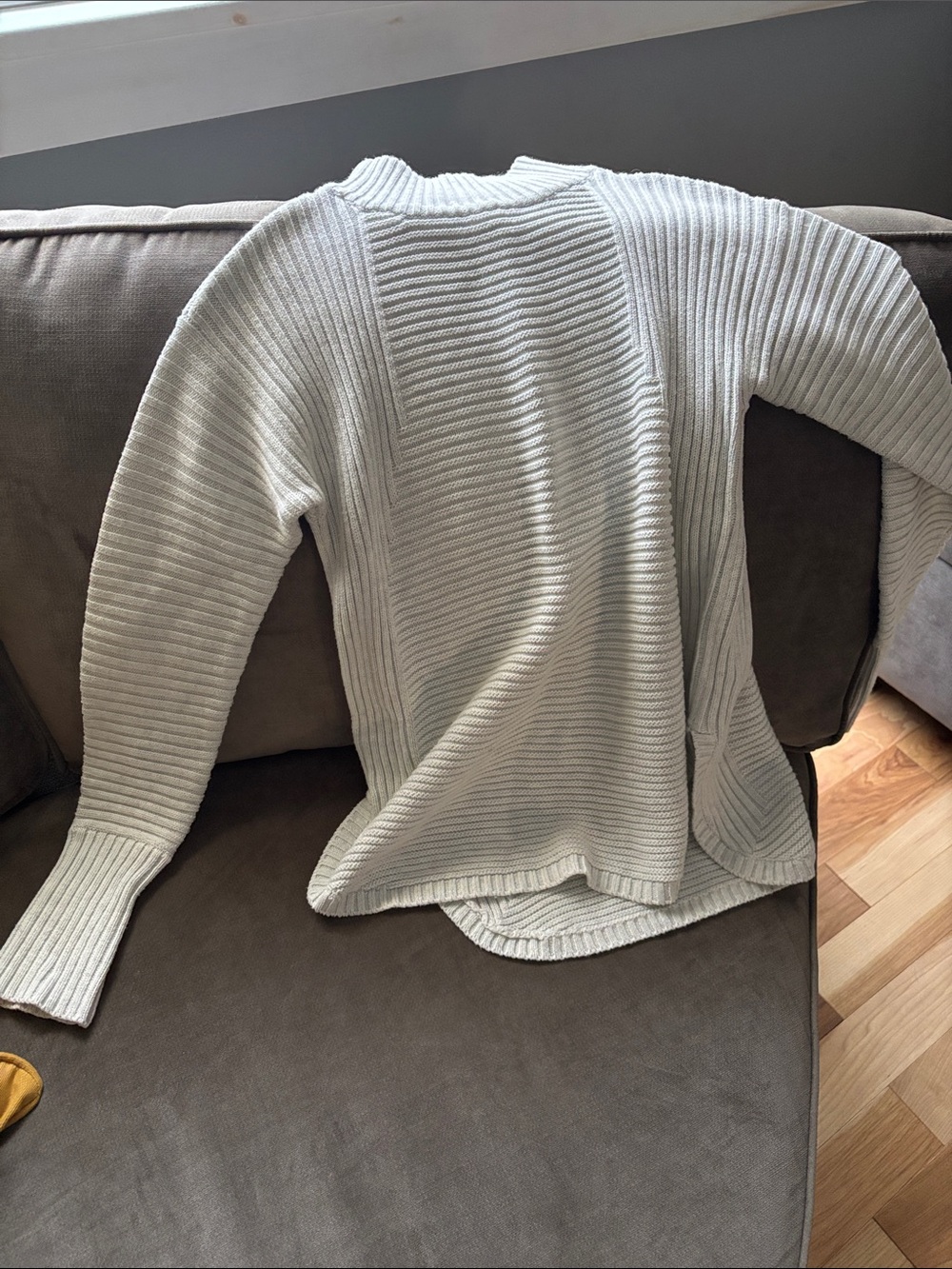 AKIRA Ribbed Scoop Neck Sweater - Cream